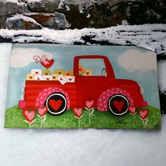 Mailbox Wrap Valentines Day Truck Hearts Lou Sims Magnetic Studio M Post Cover. - Picture 5 of 15